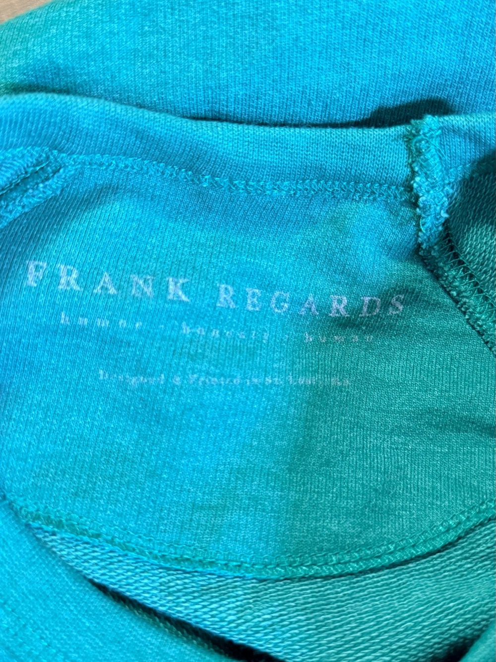 Frank Regards Merry & Bright Embroidered Green Christmas Sweatshirt Holiday - Picture 6 of 9